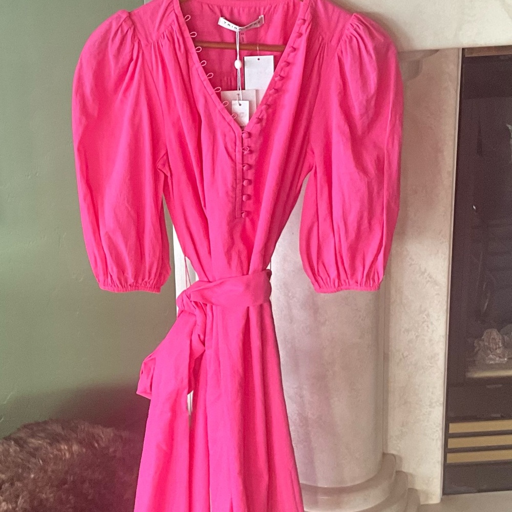 Trina Turk Malina Dress Pull Over Style Bright Pink XS Pockets